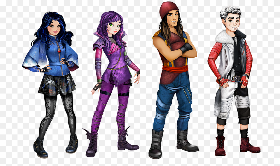Disney Descendants Mal And Evie Clip Art, Person, Clothing, Costume, Adult Png
