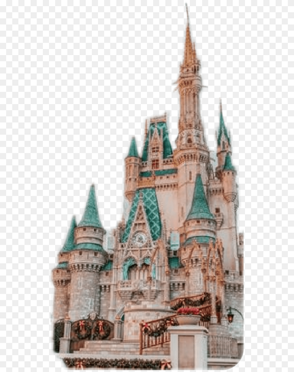 Disney Disneyland Castle Fairy Pink Cute Disneyworld Spire, Architecture, Building, Cathedral, Church Free Transparent Png