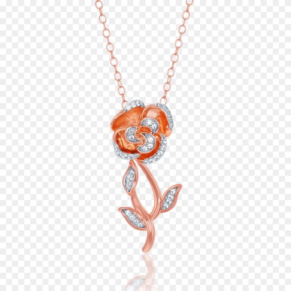 Disney Enchanted Belle Rose Pendant Charm Diamond Centres, Accessories, Jewelry, Necklace, Gemstone Free Png