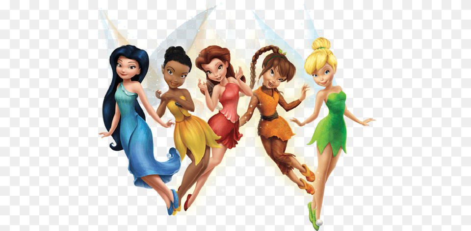 Disney Fairies Group 2 Tinkerbell And Friends Fairies From Peter Pan, Adult, Person, Female, Woman Free Transparent Png