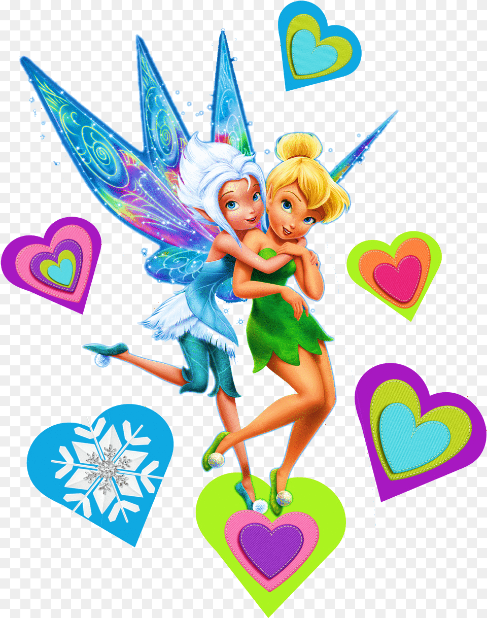 Disney Fairies Tinkerbell Sisters Towels Daughters Tinkerbell And Periwinkle Transfer, Doll, Toy, Person, Face Free Png Download
