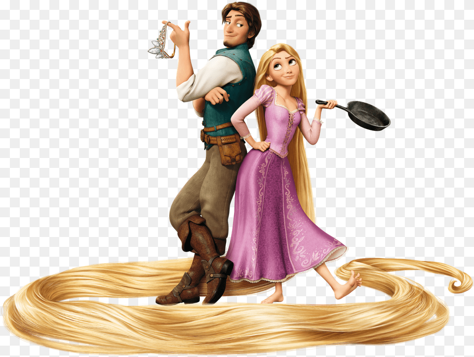 Disney Flynn And Rapunzel Rapunzel And Flynn Rider, Adult, Female, Figurine, Person Free Png Download