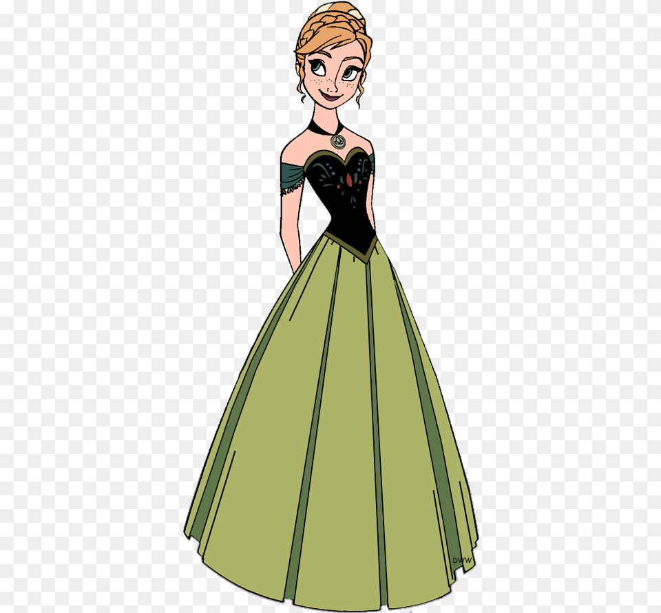 Disney Frozen Clip Art Image Anna Frozen Clip Art, Clothing, Dress, Evening Dress, Fashion Png