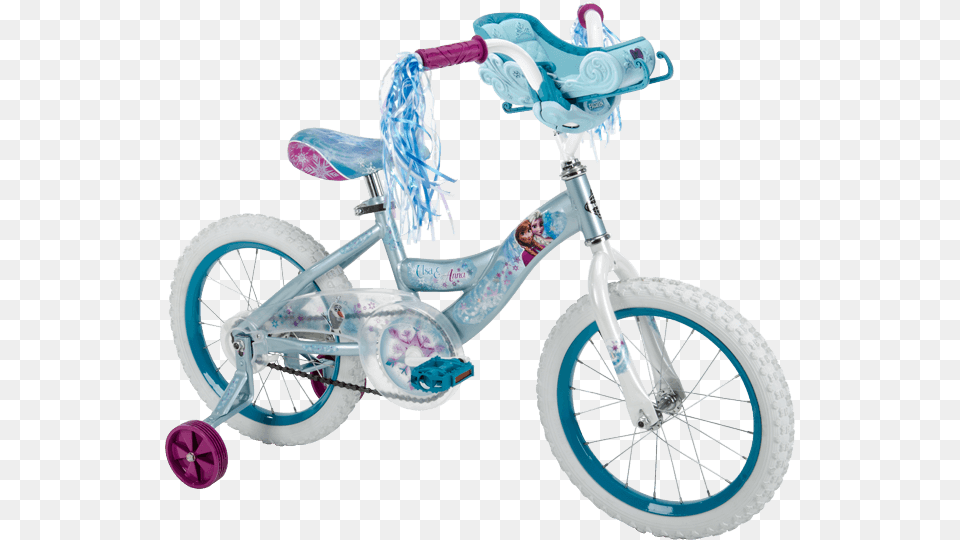 Disney Frozen Girls39 Bike With Sleigh, Bicycle, Machine, Transportation, Vehicle Png