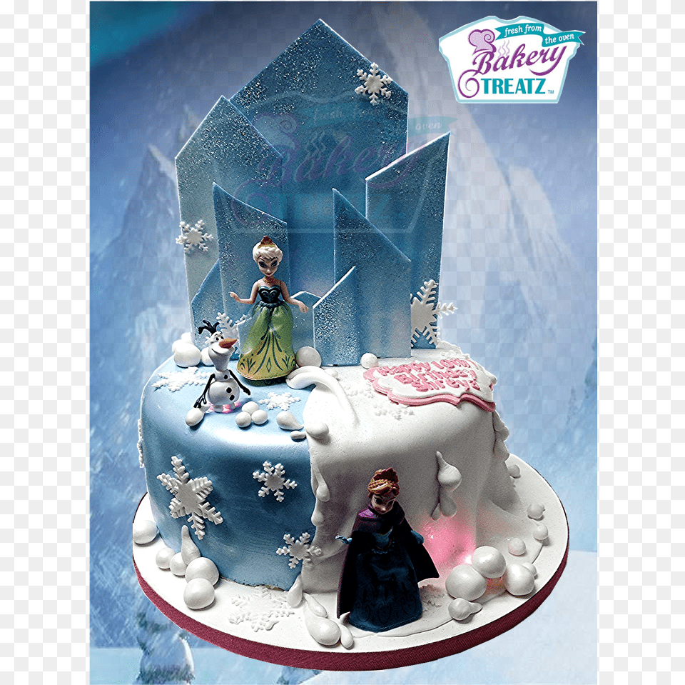 Disney Frozen On Cake Central Cake, Dessert, Birthday Cake, Cream, Food Free Png Download