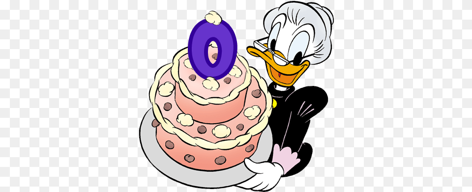 Disney Gifs Grandma Duck Yubilej 70 Let Zhenshine, Cream, Dessert, Icing, Food Free Png Download