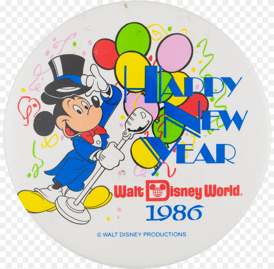 Disney Happy New Year Event Busy Beaver Button Museum Walt Disney World Logo, Baby, Person, Face, Head Free Png