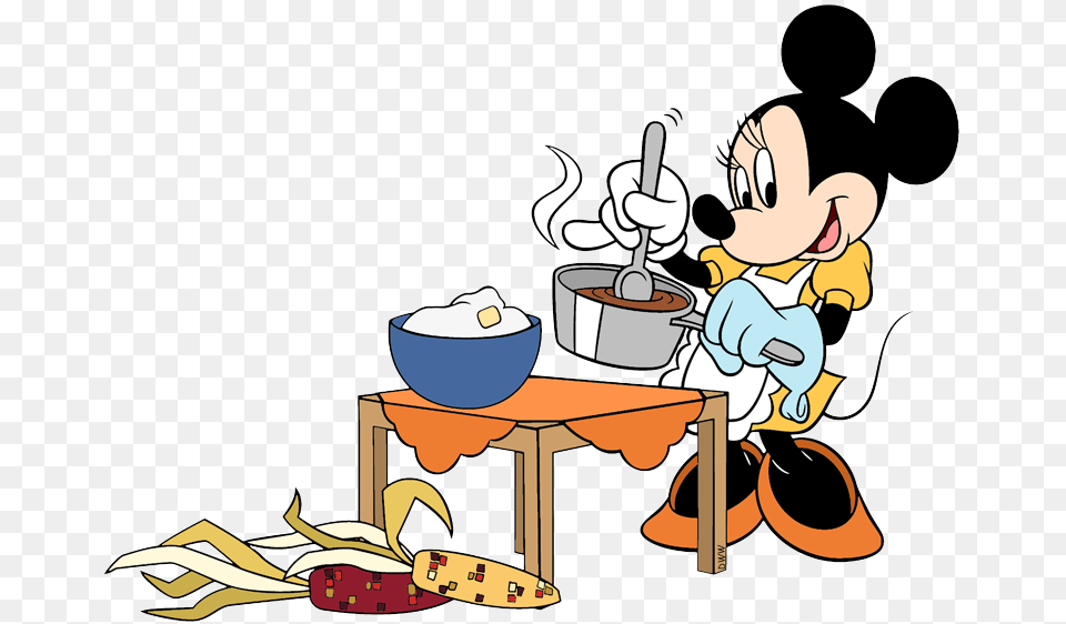 Disney Holidays Clip Art Minnie Mouse Cooking Clipart, Cleaning, Person, Cartoon Png