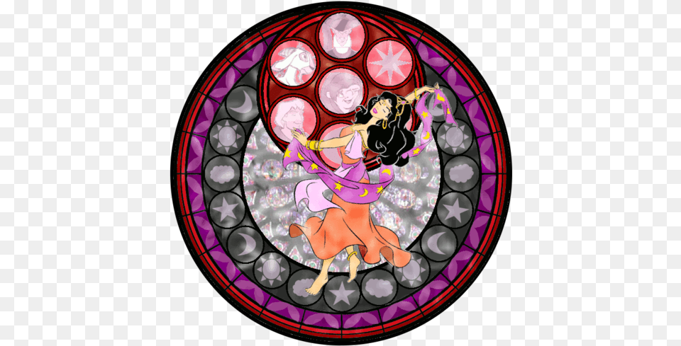 Disney Image Stained Glass Esmeralda Kingdom, Art, Baby, Person, Stained Glass Free Png Download