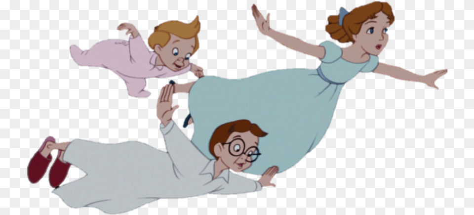 Disney Inspirations Peter Pan Wendy John And Michael, Cartoon, Face, Head, Person Free Png Download