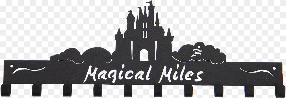 Disney Magical Miles Castle 10 Hook Black Medal Hanger False Disney Castle Wall Vinyl Decal Castle Wall Vinyl, Fence Png Image