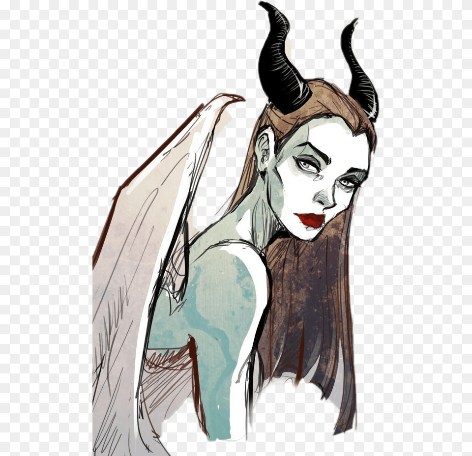 Disney Maleficent Malefica Maleficent Long Hair Sketch, Art, Adult, Face, Female Png