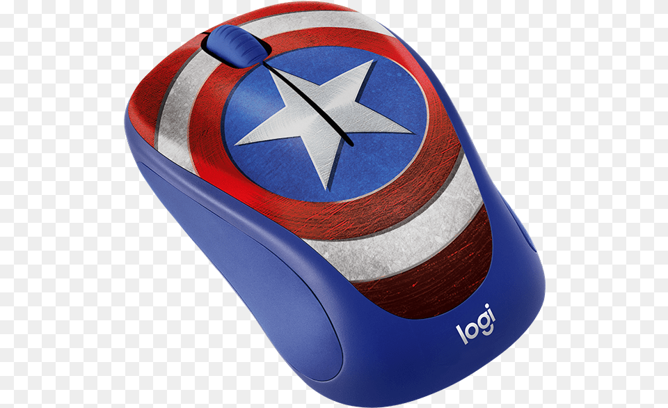 Disney Marvel Collection Captain America Logitech Mouse, Computer Hardware, Electronics, Hardware, Ball Free Png Download