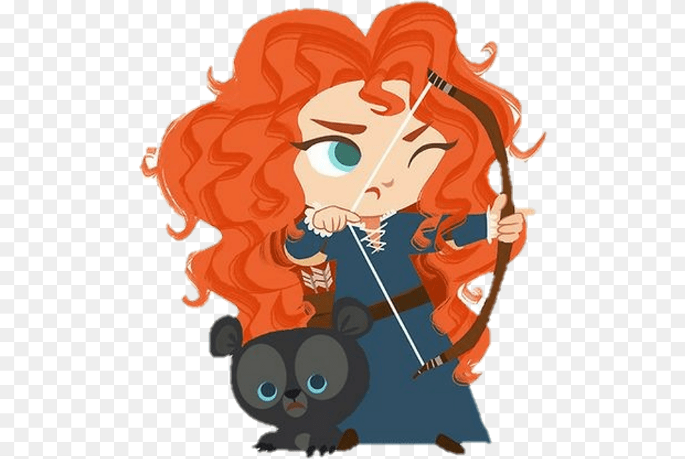 Disney Merida Cute Little Disney Princess, Baby, Person, Weapon, Art Png Image