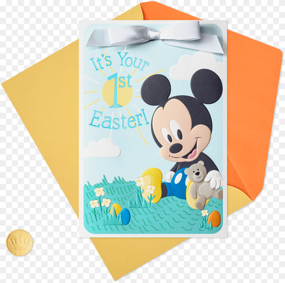 Disney Mickey Mouse First Easter Card For Baby Cartoon, Envelope, Greeting Card, Mail Png Image