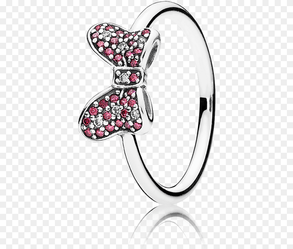 Disney Mickey Silhouette Ring Clear Cz Pandora Minnie Bow Ring, Accessories, Jewelry, Silver, Platinum Free Png Download