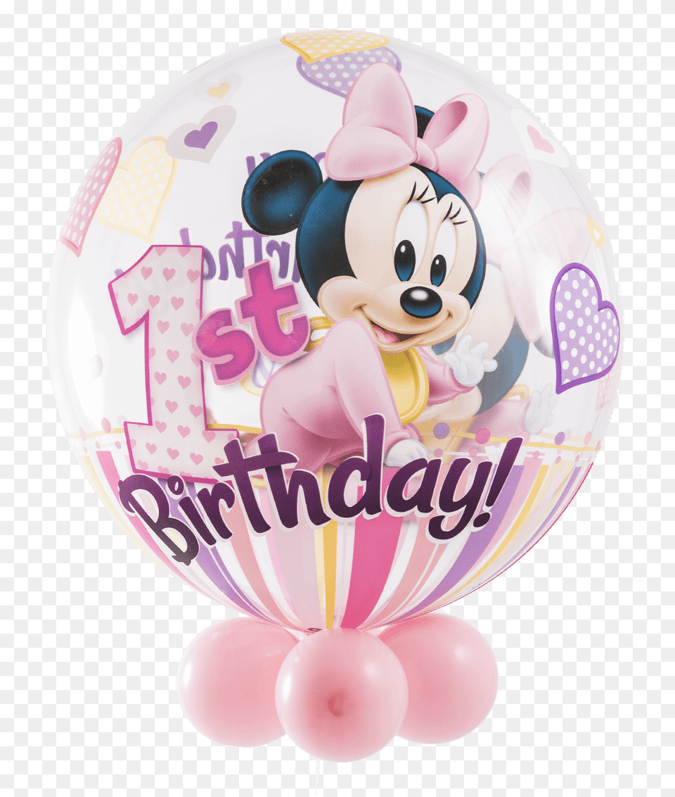 Disney Minnie Mouse 1st Birthday Bubble Balloon 1st Birthday Minnie Mouse Balloons, People, Person Free Png