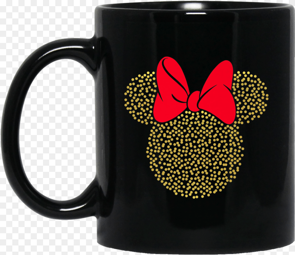 Disney Minnie Mouse Dotted Gold Icon Premium Black Mug Stitch I Love You To The Moon, Cup, Beverage, Coffee, Coffee Cup Png