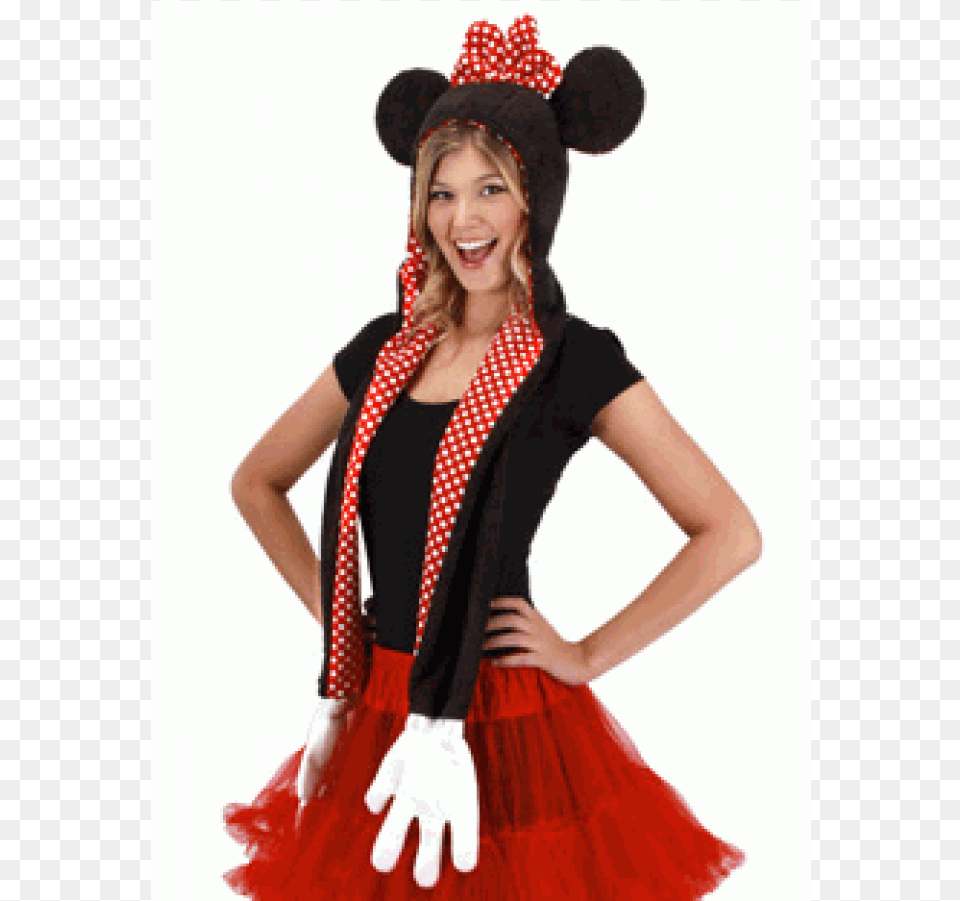 Disney Minnie Mouse Hoodie Scarf With Mittens At Cosplay Mickey Mouse Hat Scarf Glove, Clothing, Costume, Person, Adult Png Image