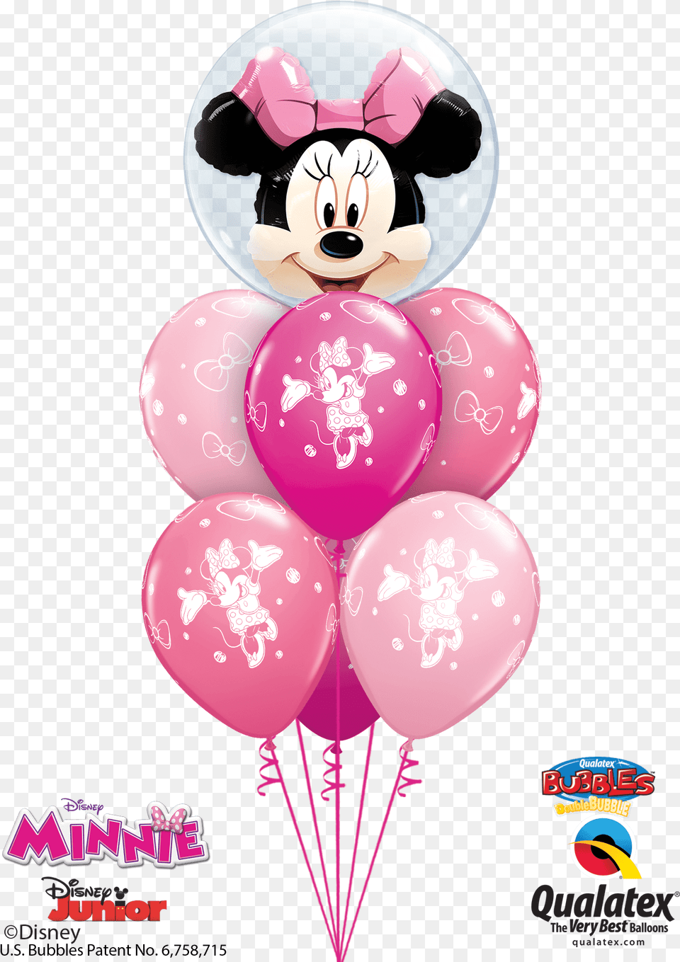 Disney Minnie Mouse Pink Bubble Bouquet At London Helium Minnie Mouse Balloons, Balloon Free Png Download