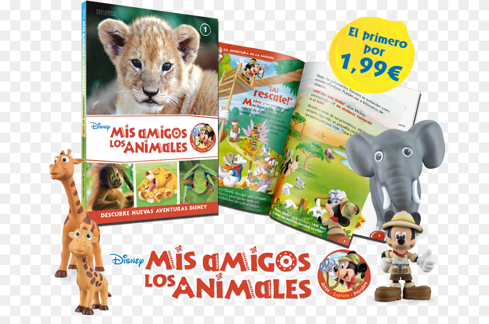 Disney Mis Amigos Los Animales Disney I Nostri Amici Animali Topolino E Il Leoncino, Advertisement, Mammal, Lion, Animal Png Image