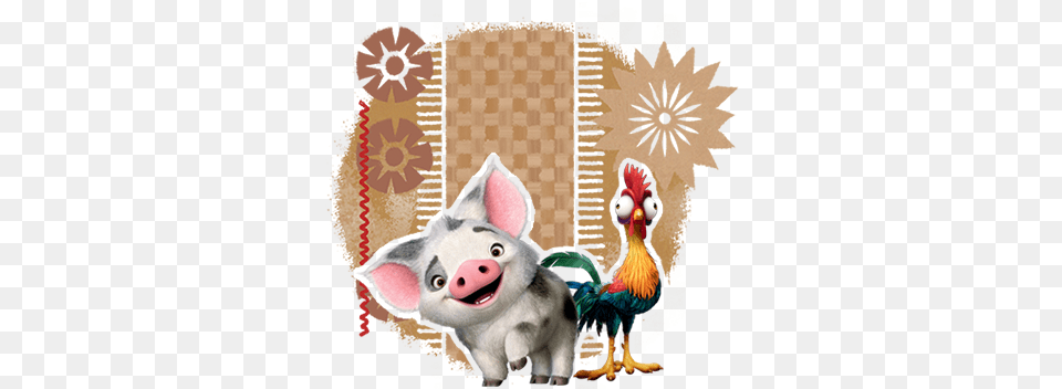 Disney Moana Specsavers New Zealand Pig And Chicken From Moana, Animal, Bird, Teddy Bear, Toy Free Png Download