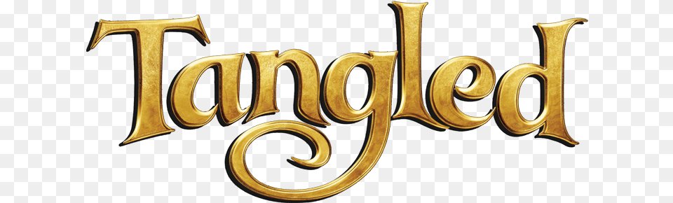 Disney Movie Title Logo Tangled Logo, Gold, Text, Smoke Pipe Free Png Download