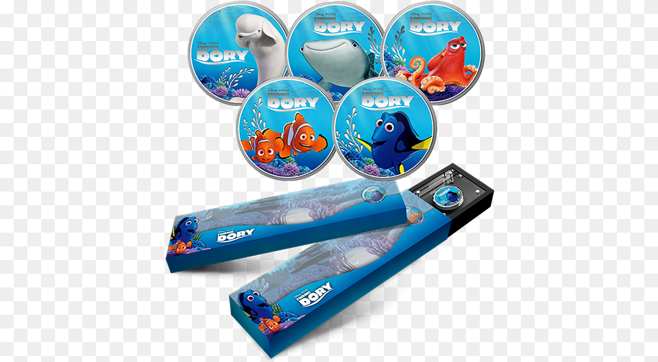 Disney Pixar Finding Dory Set Of 5 Coins, Pencil Box Png