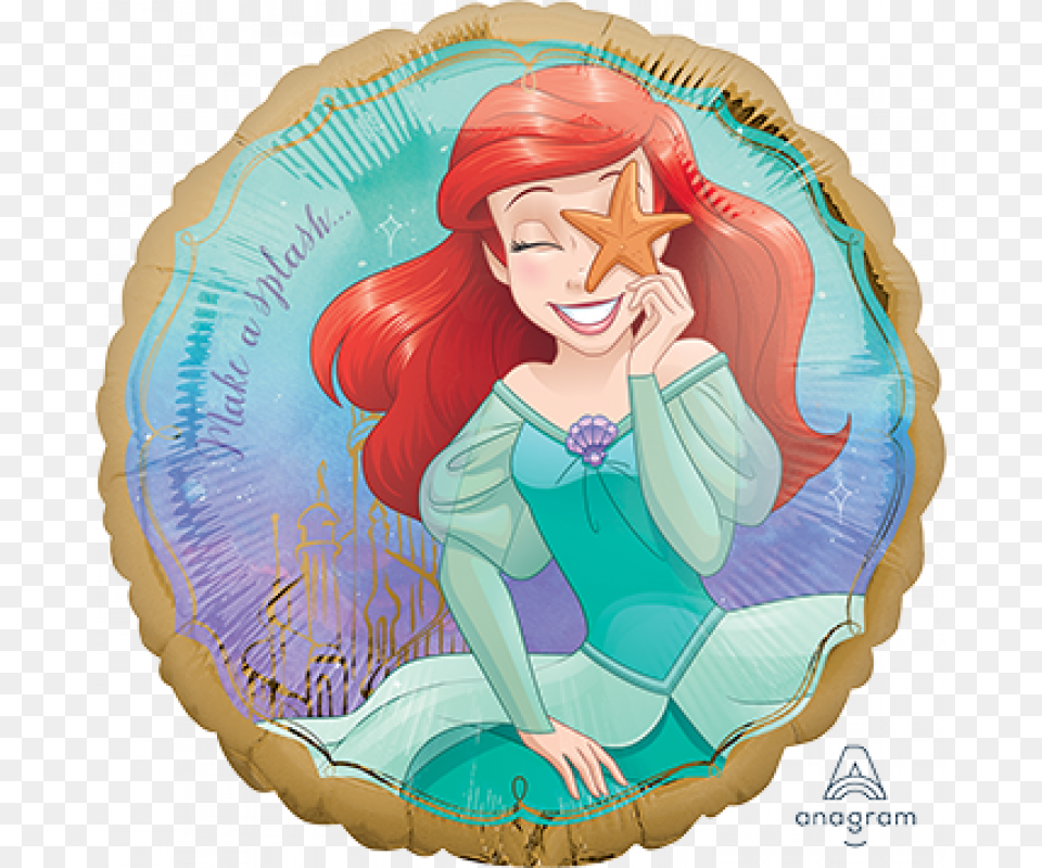 Disney Princess Ariel Plate, Cake, Dessert, Food, Pie Png Image
