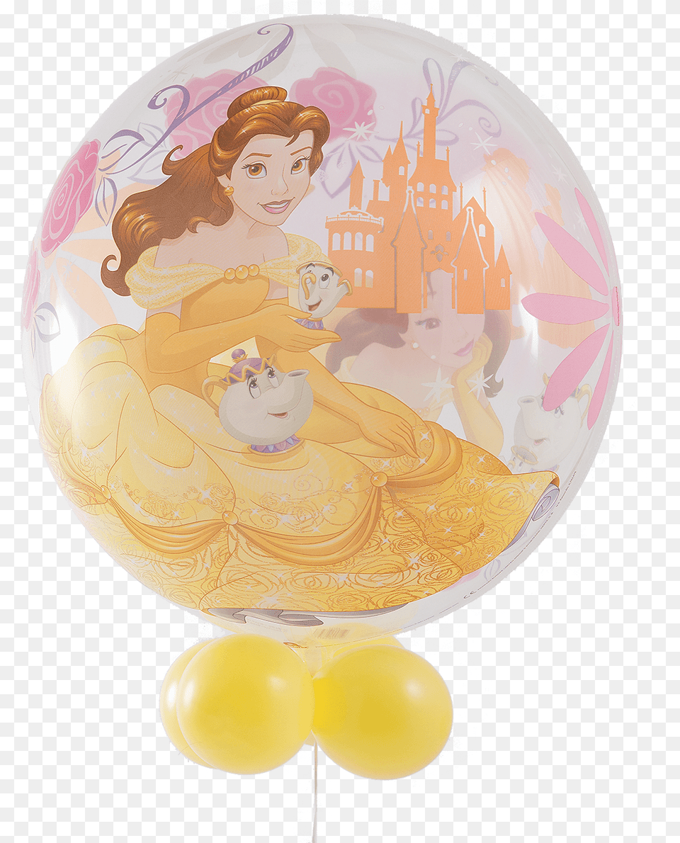 Disney Princess Belle Bubble Balloon Balloon, People, Person, Face, Head Png