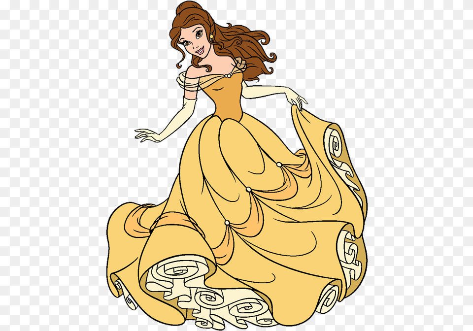 Disney Princess Belle Clipart, Clothing, Dress, Adult, Person Free Png
