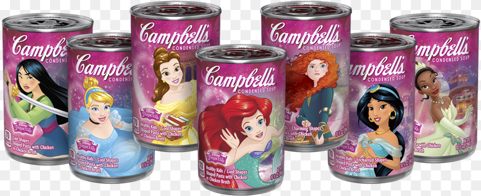 Disney Princess Cans Campbell39s Disney Princess Soup, Tin, Adult, Person, Female Free Png Download