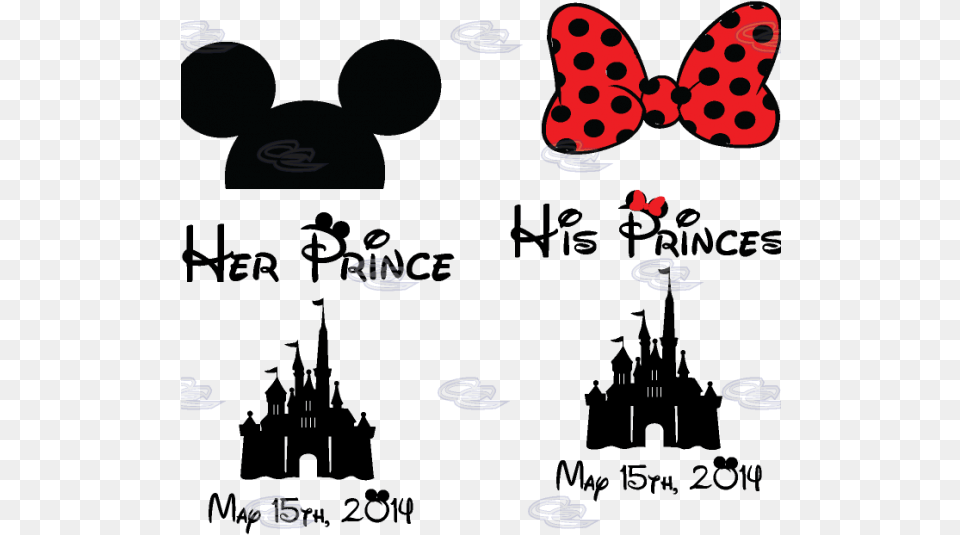 Disney Princess Castle Silhouette His And Hers, Accessories, Formal Wear, Tie, Pattern Png