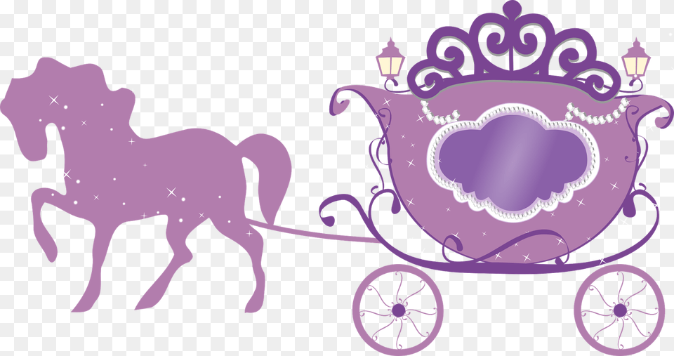 Disney Princess Cinderella Horse And Carriage Twirling Topo De Bolo Princesa Sofia Para Imprimir, Purple, Transportation, Vehicle, Machine Free Png Download