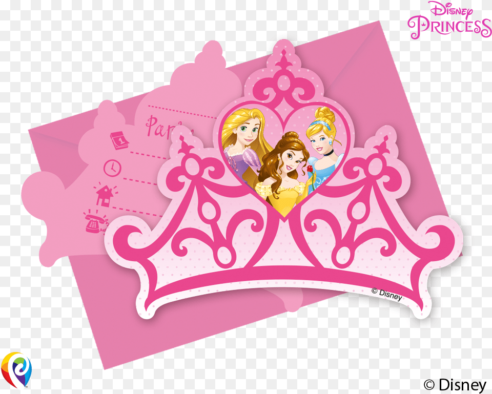 Disney Princess Invitations Crown, Greeting Card, Envelope, Mail, Person Png