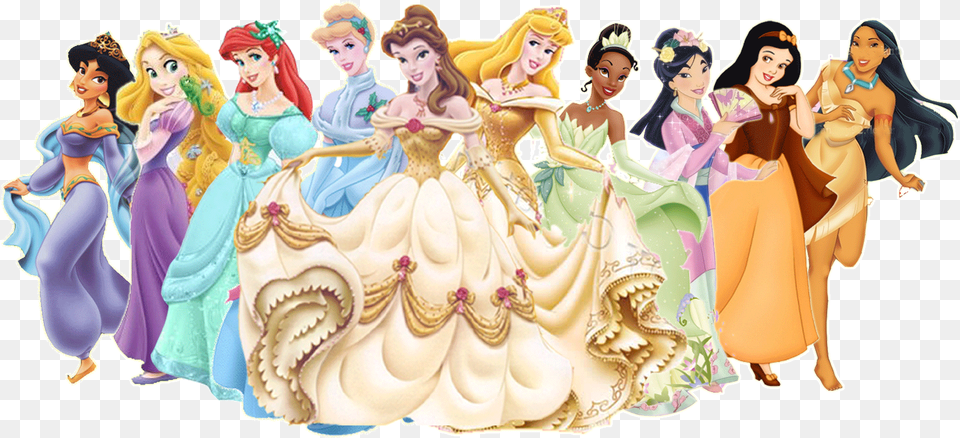 Disney Princess Lineup Disney Princess, Adult, Person, Female, Woman Free Transparent Png