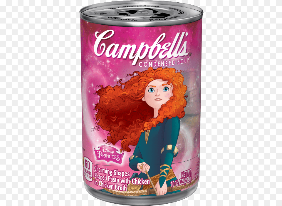 Disney Princess Merida Soup Campbells Cream Of Chicken Soup, Tin, Can, Face, Head Free Png