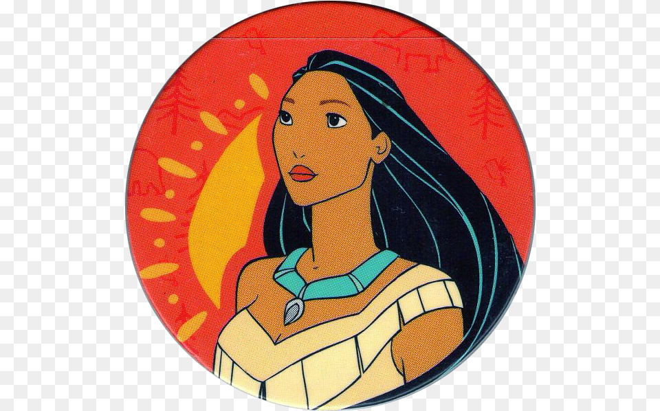 Disney Princess Pocahontas Circle Logo Transparent Cartoon Disney Princess Circle, Baby, Person, Face, Head Png