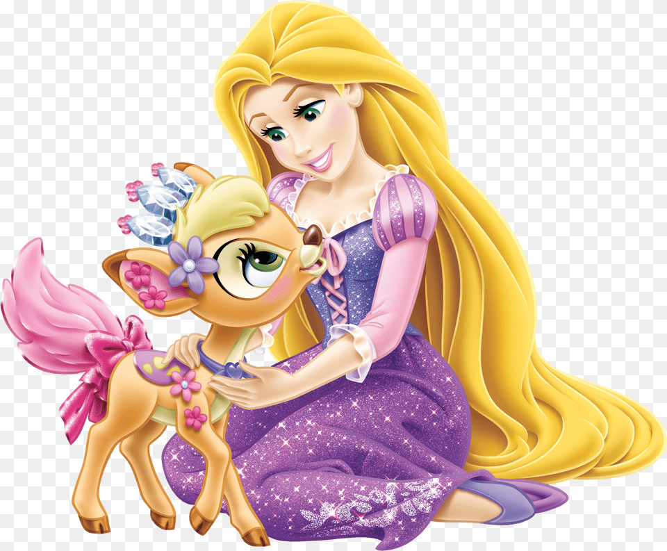 Disney Princess Rapunzel With Little Deer Transparent Transparent Disney Princes, Figurine, Doll, Toy, Face Png Image