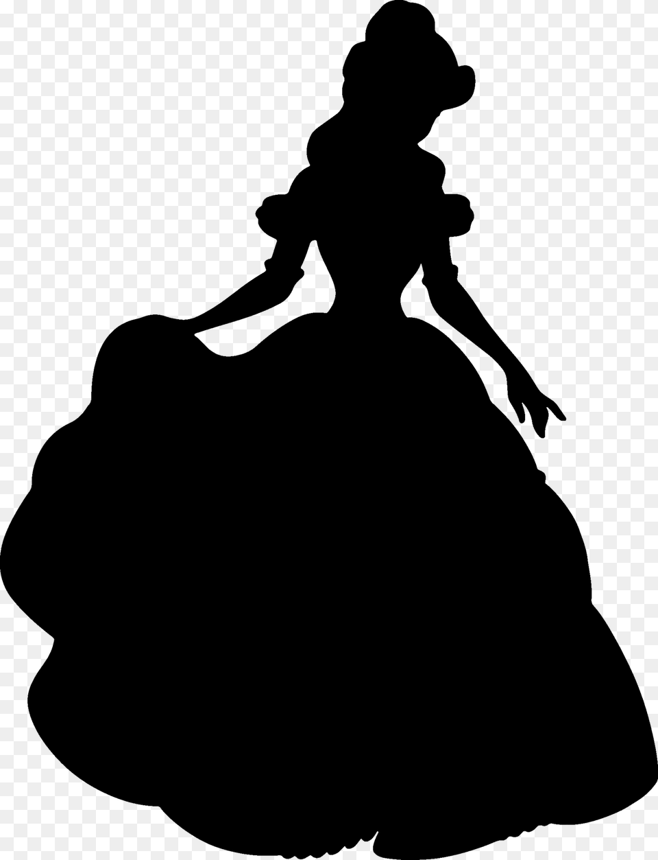 Disney Princess Silhouette, Gray Free Transparent Png