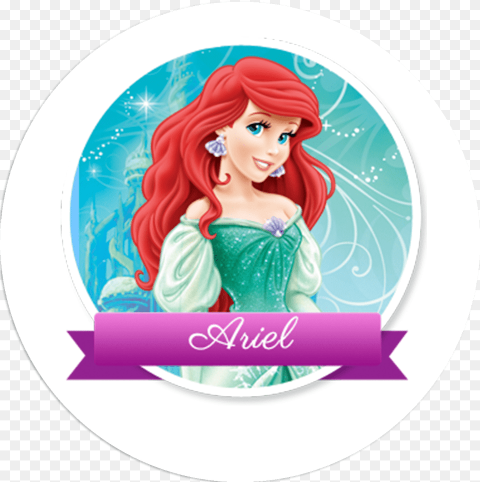 Disney Princess The Little Mermaid Stickers Labels Etiquetas De La Sirenita, Doll, Figurine, Toy, Face Free Png Download