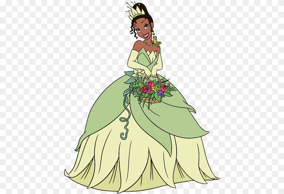 Disney Princess Tiana Clipart Graphic Free Library Disney Princess Tiana Clipart, Clothing, Dress, Adult, Wedding Png