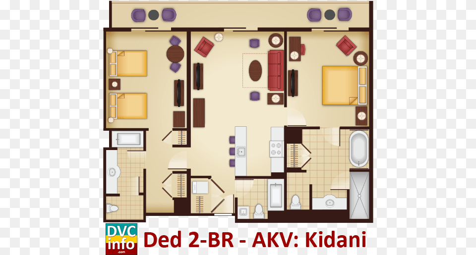 Disney S Animal Kingdom Villas Dvcinfo Animal Kingdom Kidani Village 2 Bedroom Villa Floor, Diagram, Floor Plan Png Image