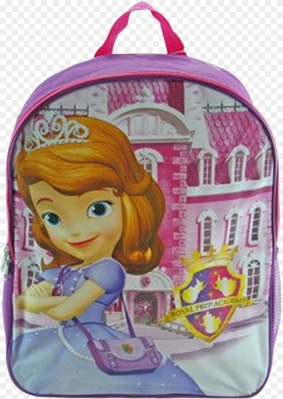 Disney Sofia The First Backpack Cartoon, Bag, Face, Head, Person Png Image