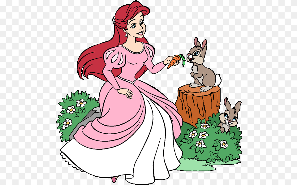 Disney Springtime Princess Clipart Ariel Pink Dress Clipart, Book, Publication, Comics, Adult Png