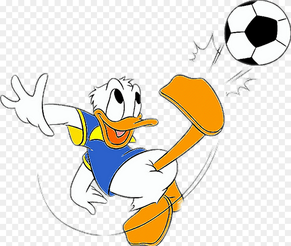 Disney Sticker Donald Duck Playing, Ball, Football, Soccer, Soccer Ball Free Png