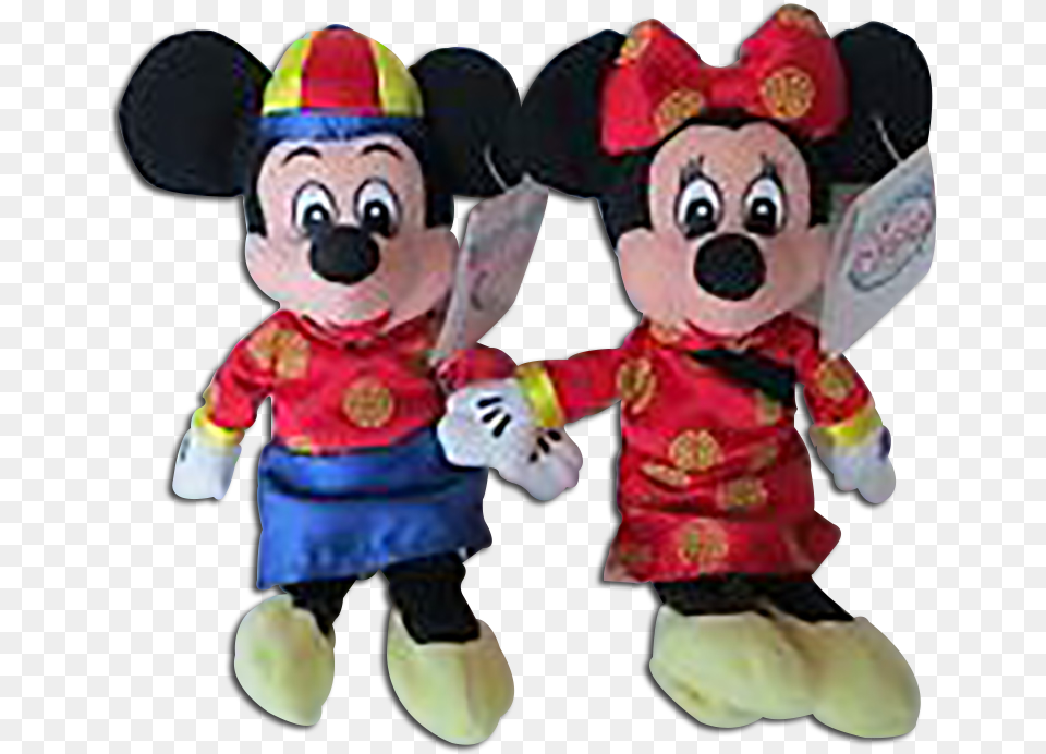 Disney Store Plush Chinese New Year Mickey And Minnie Cartoon, Baby, Person, Toy, Face Free Transparent Png