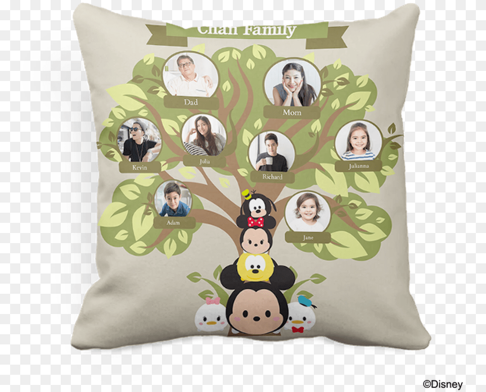 Disney Tsum Family Tree Decorative, Cushion, Home Decor, Pillow, Adult Free Png