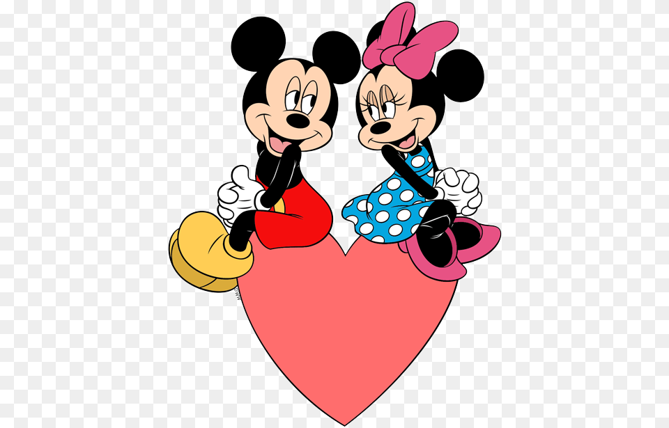 Disney Valentines Day Free Download Mickey Holding Heart To Minnie, Cartoon, Baby, Person Png Image