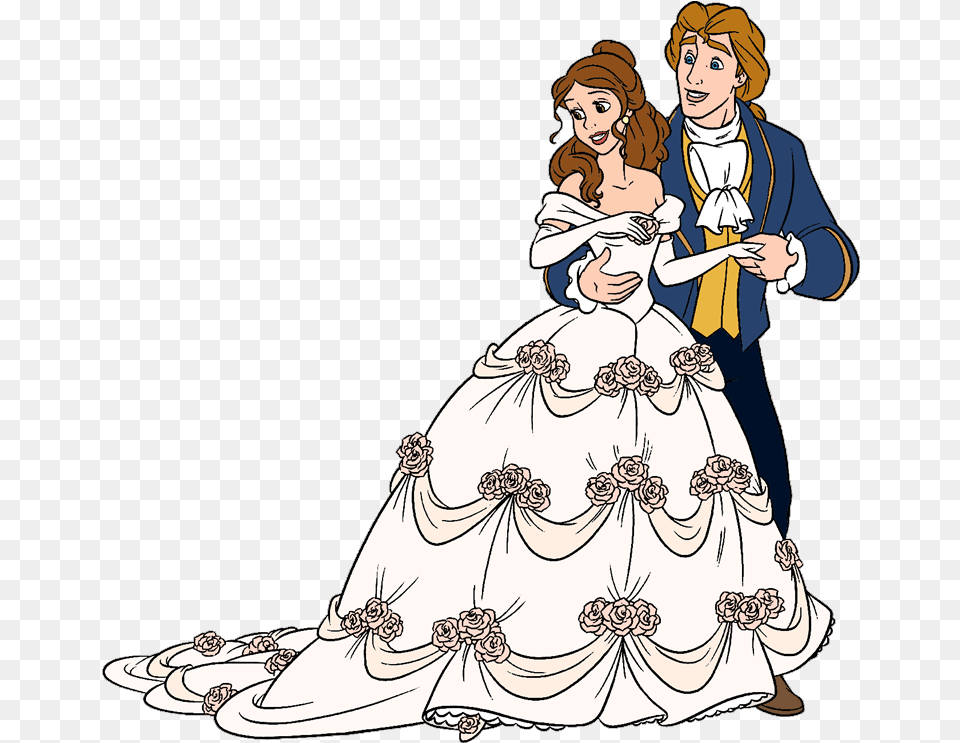 Disney Wedding D Clipart Desenhos Para Colorir Da Bela E A Fera, Clothing, Gown, Dress, Formal Wear Free Png Download